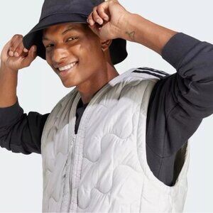NWT Adidas Nuganic Light‎ Insulation Jacket Vest Gray Black Oversized SMALL